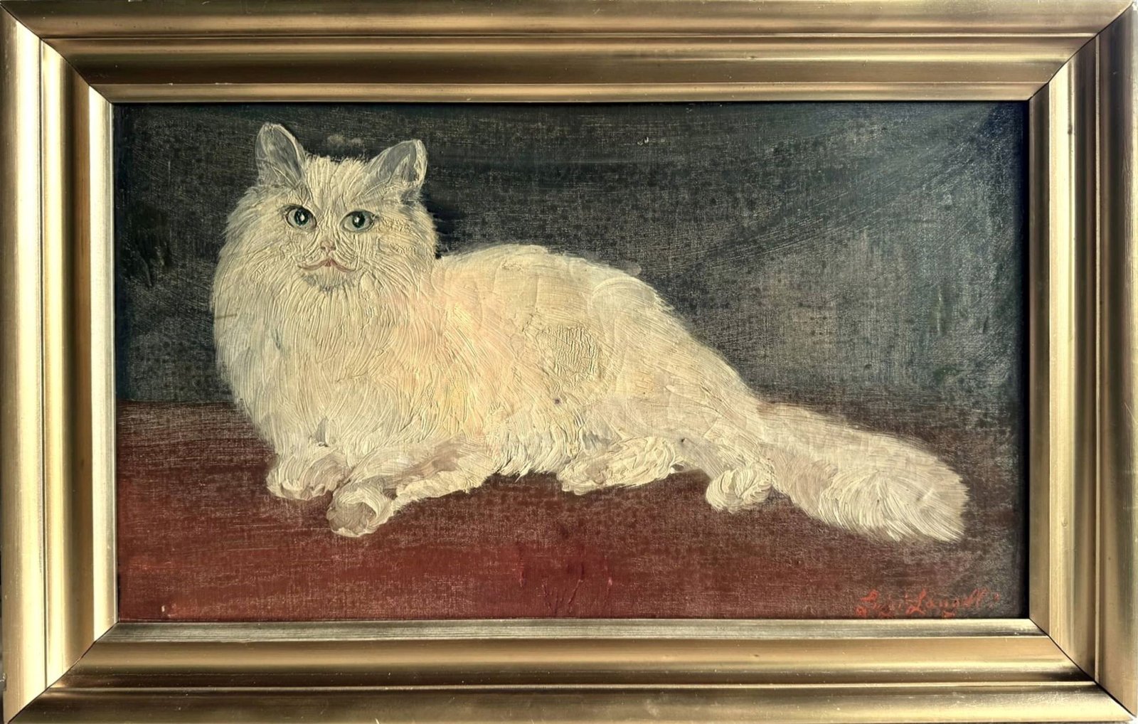 The Grumpy Cat A antique painting late 19th century to the beginning of the 20th Century.